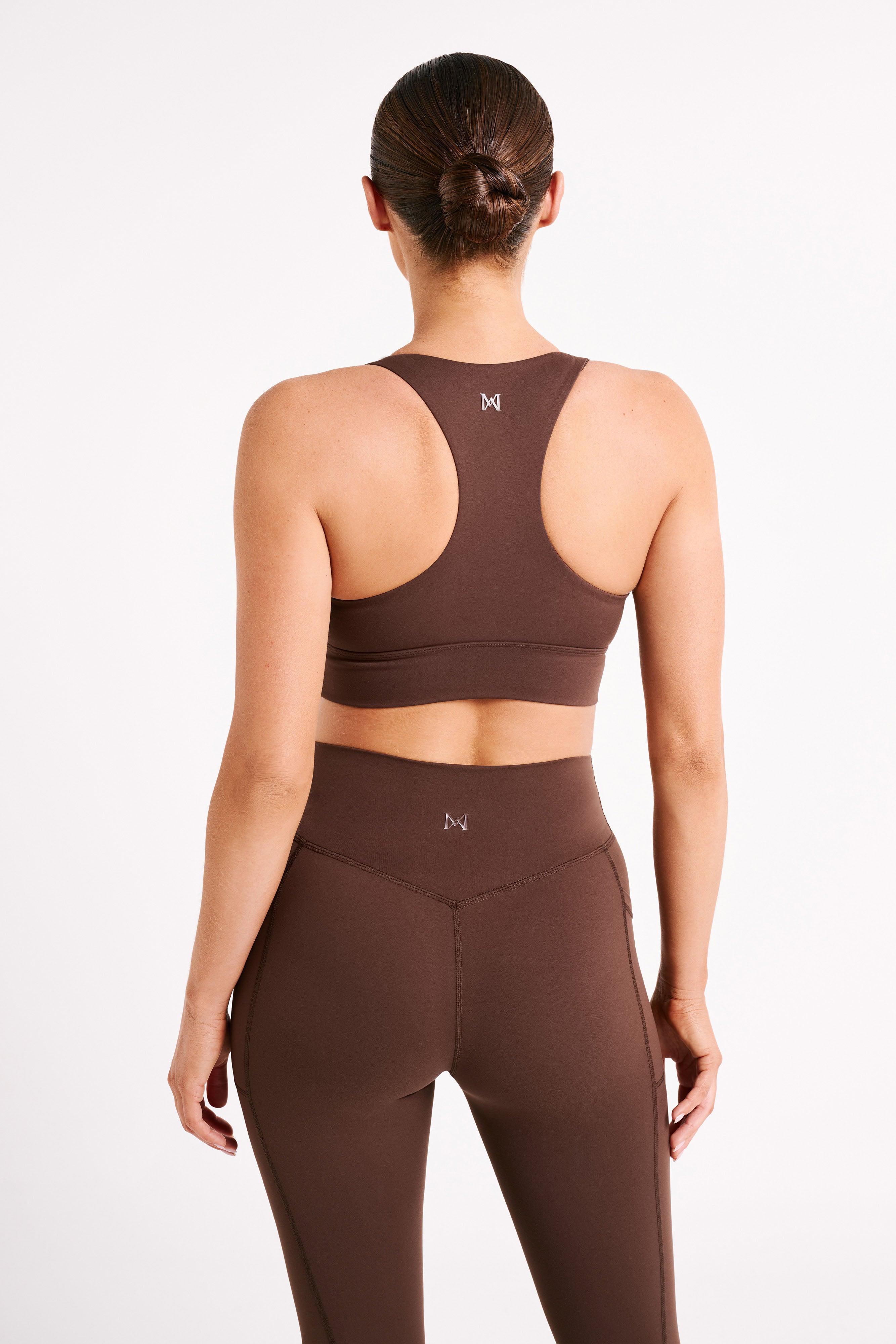 Thea Racerback Crop Top - Dark Chocolate Product Image