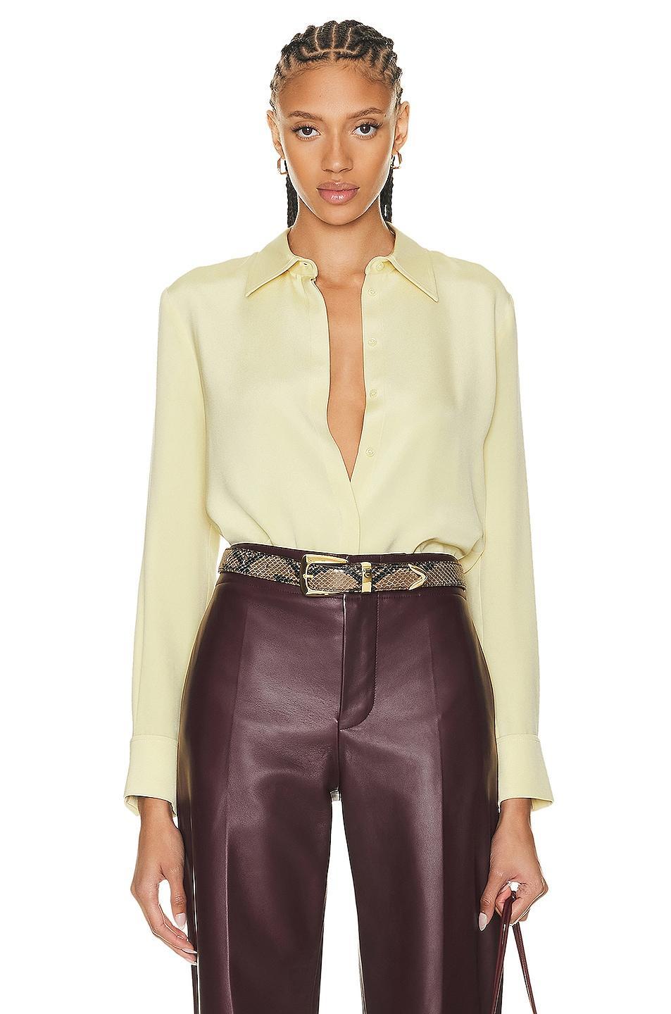 Brandon Maxwell The Spence Silk Button-Up Blouse Product Image