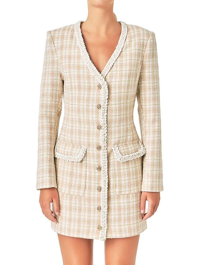 Womens Tweed Mini Dress Product Image