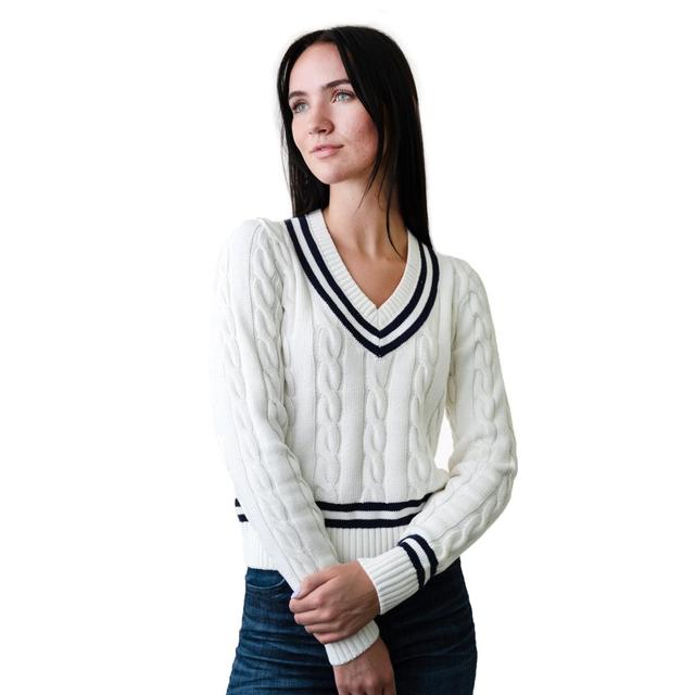 Hope & Henry Womens Organic Cotton V-Neck Cricket Sweater Product Image