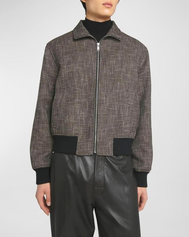 Mens Mouline Houndstooth Blouson Jacket Product Image