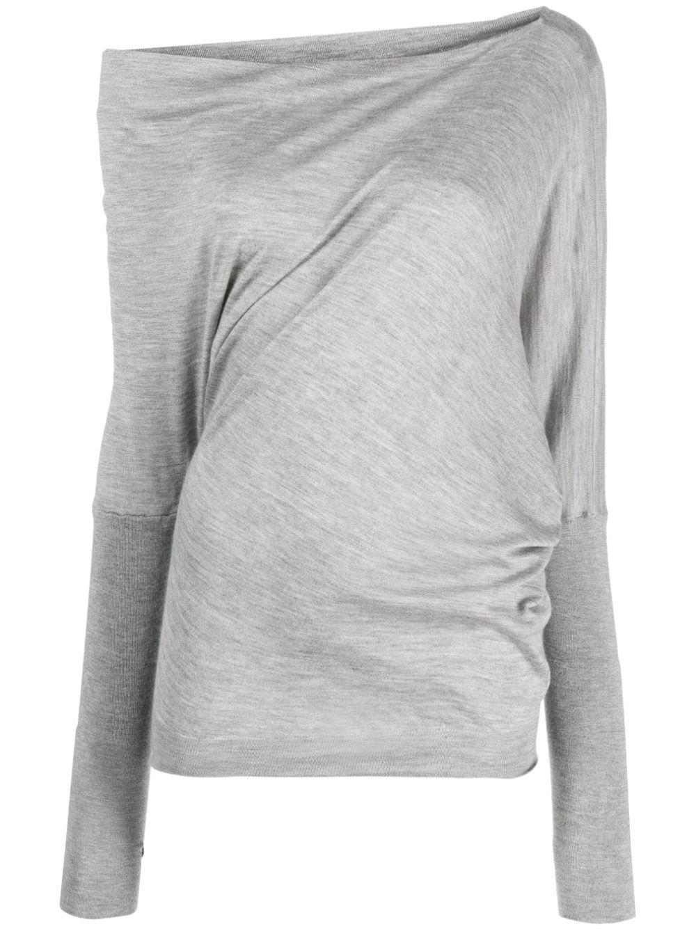 TOM FORD One-shoulder Knitted Top In Grau Product Image