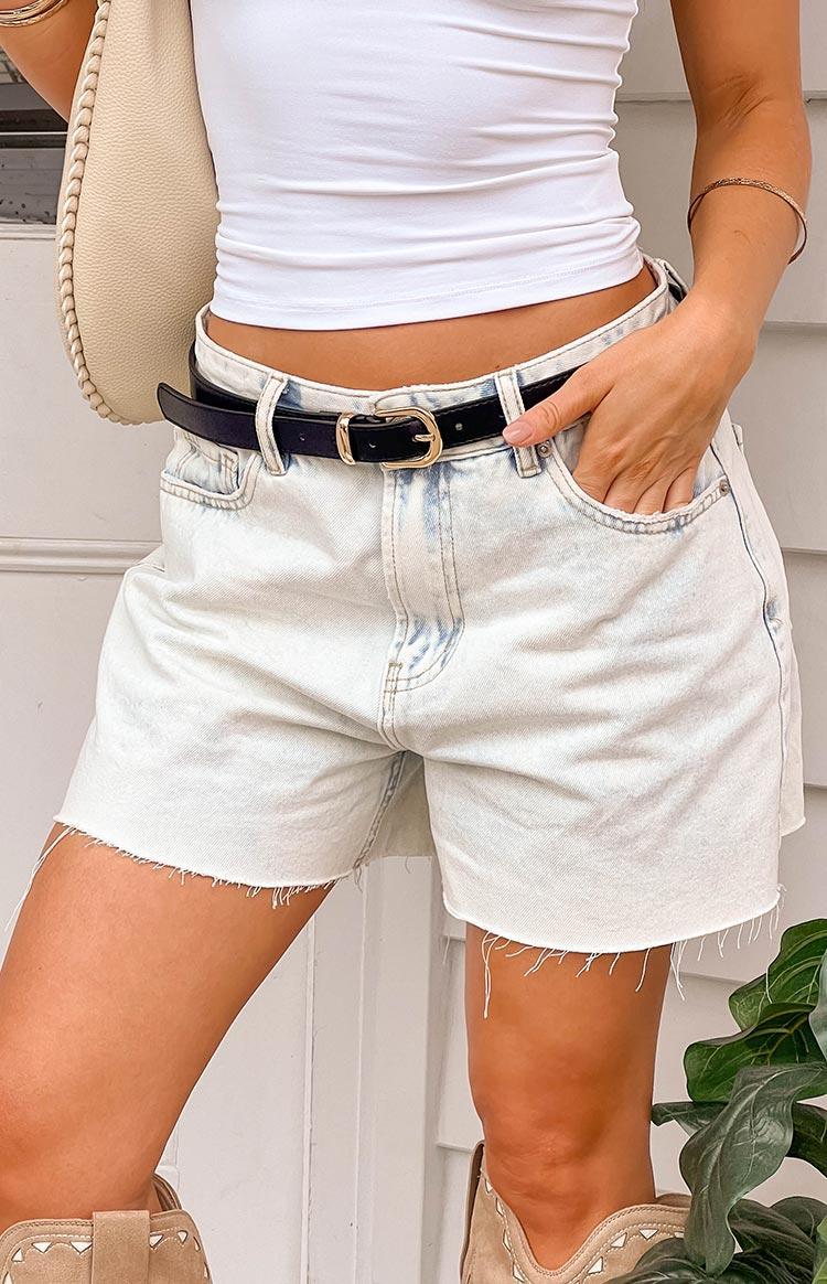 Annette Acid Wash Denim Shorts Product Image