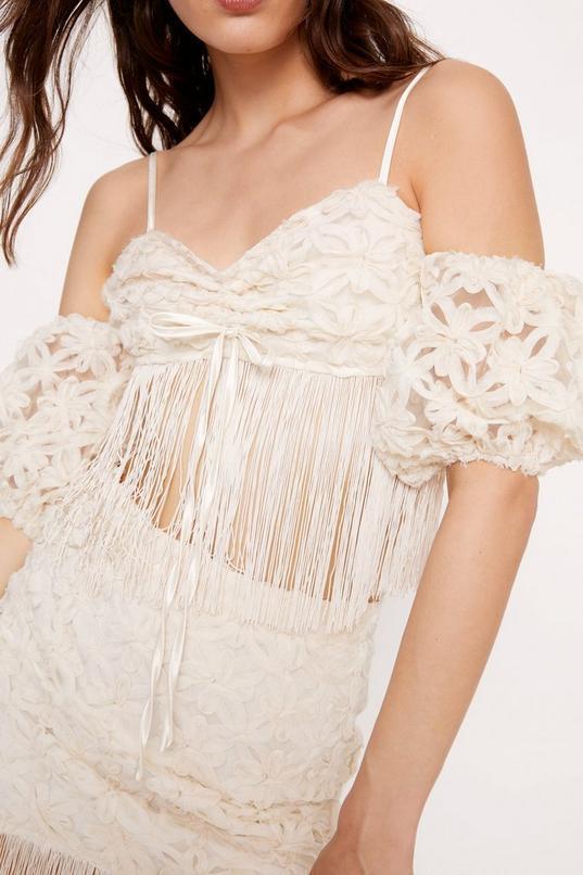 Off The Shoulder Fringe Hem Crop Top product image