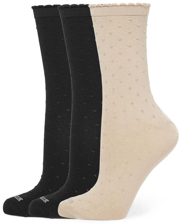 Hue Womens 3-Pk. Textured Dot Scalloped Crew Socks Product Image