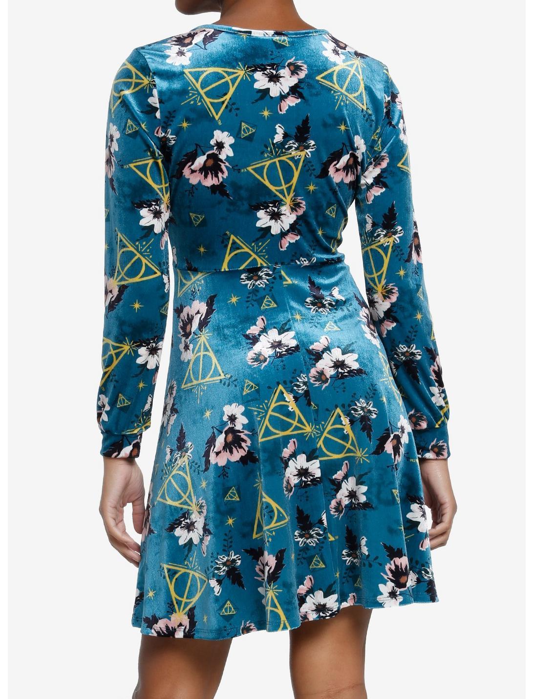 Harry Potter Deathly Hallows Floral Velvet Dress Product Image