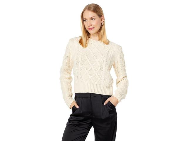 English Factory Crop Cable Stitch Sweater in Purple at Nordstrom, Size Medium Product Image