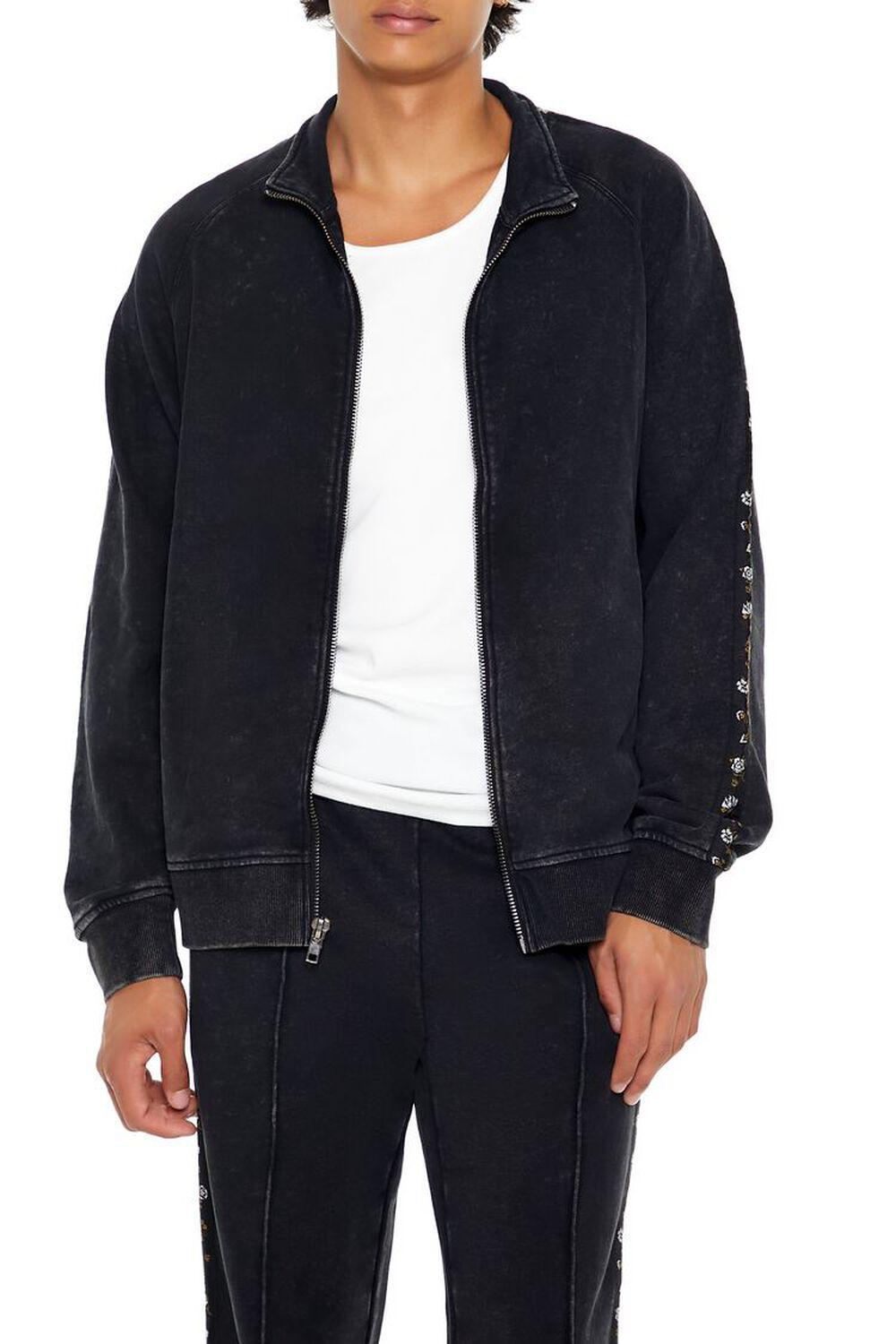 Washed French Terry Zip-Up Jacket | Forever 21 Product Image