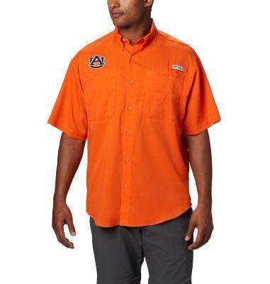 Columbia Mens Collegiate PFG Tamiami Short Sleeve Shirt - Auburn- Product Image