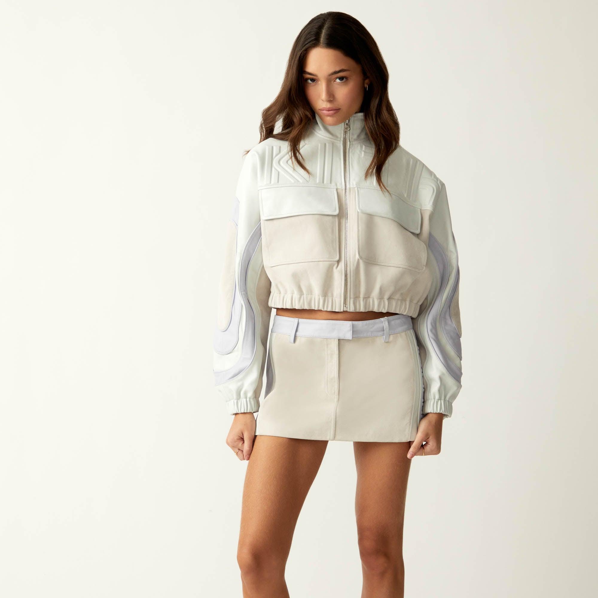 Kith Women Ren Leather Mini Skirt - Sandrift Female Product Image