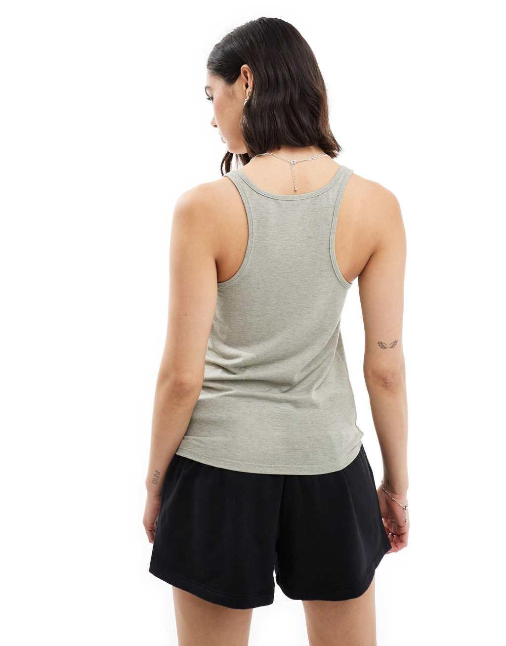 Miss Selfridge light weight heather tank top in sage Product Image