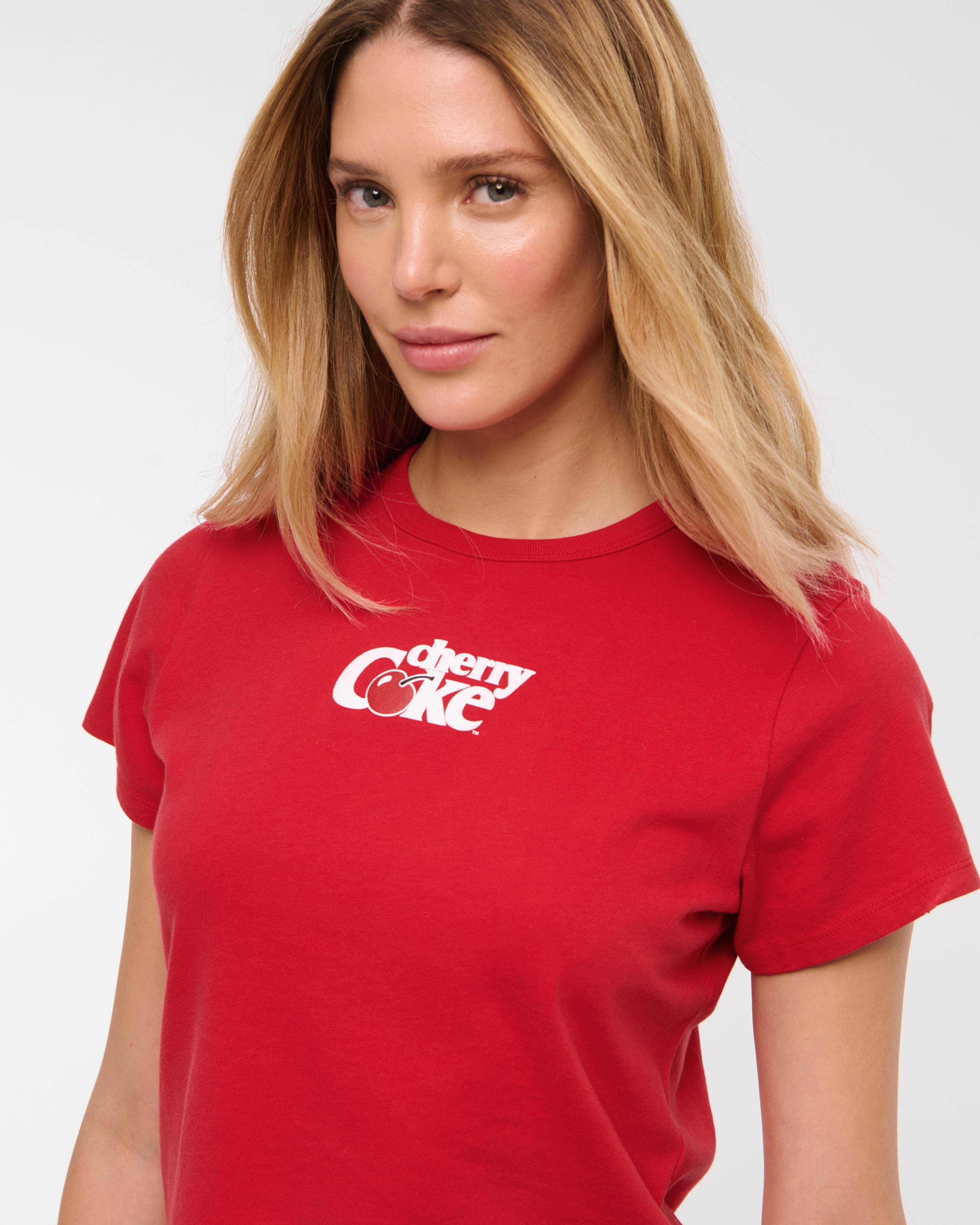 Short-Sleeve Cherry Coke Graphic Skimming Tee Product Image