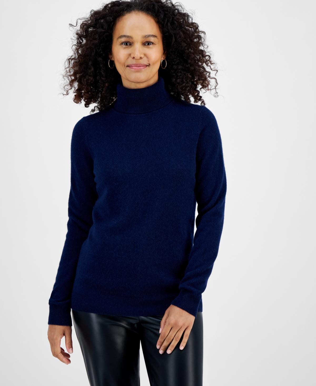 Charter Club 100% Cashmere Womens Turtleneck Sweater, Regular & Petites, Created for Macys Product Image