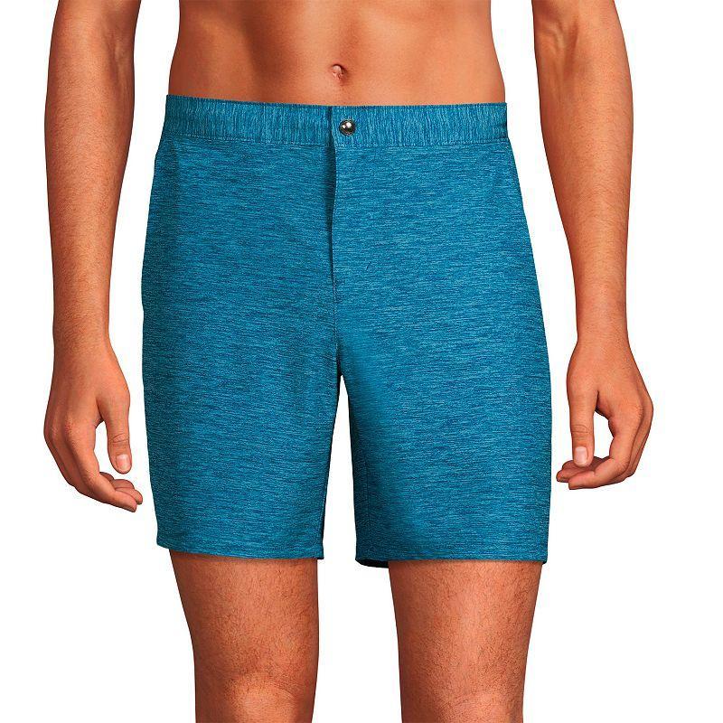 Mens Lands End 7-in. Swim Trunks Muted Blue Grey Product Image