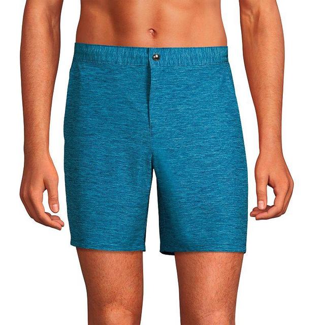 Mens Lands End 7-in. Swim Trunks Muted Blue Grey Product Image