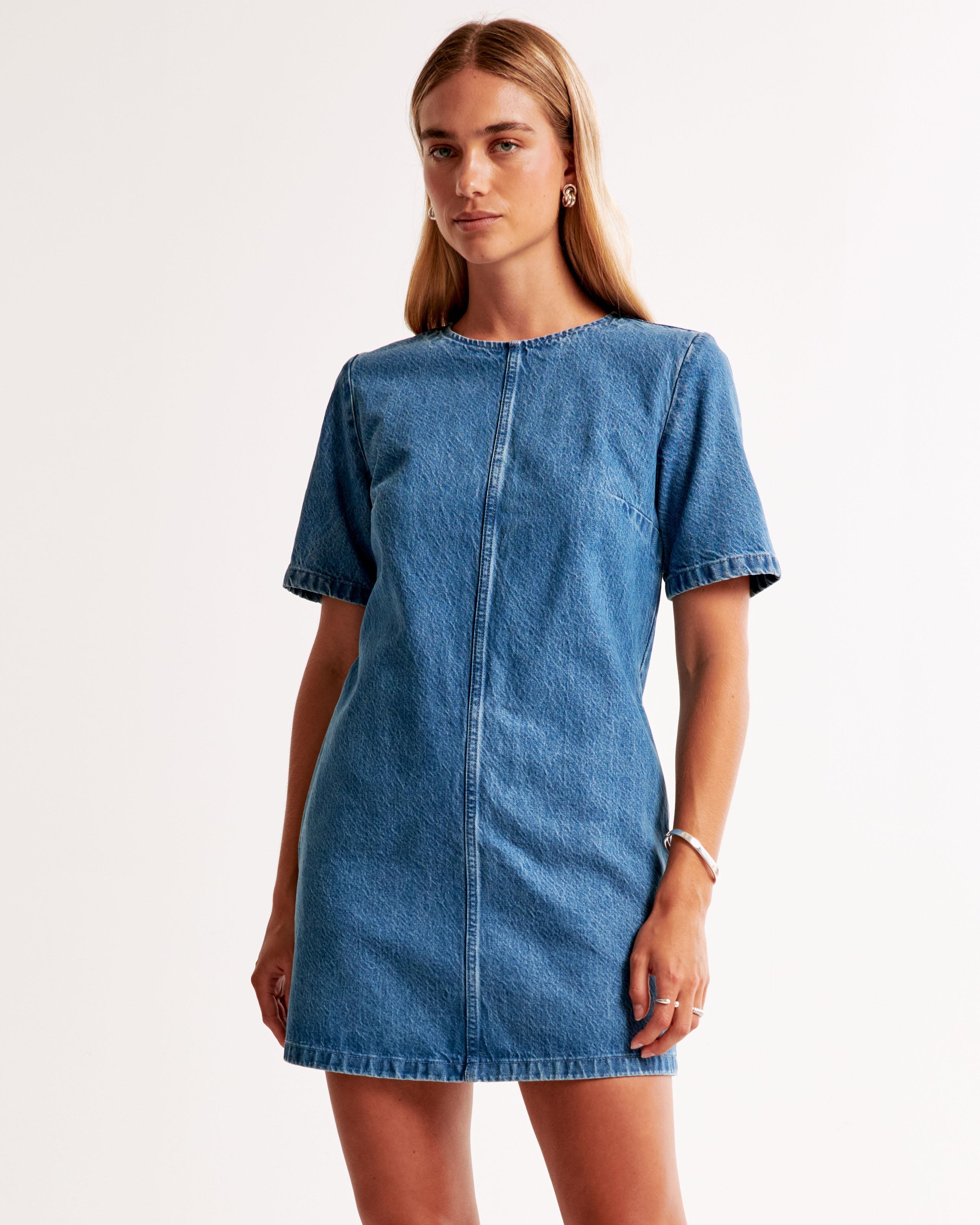 Denim Tee Shift Dress Product Image