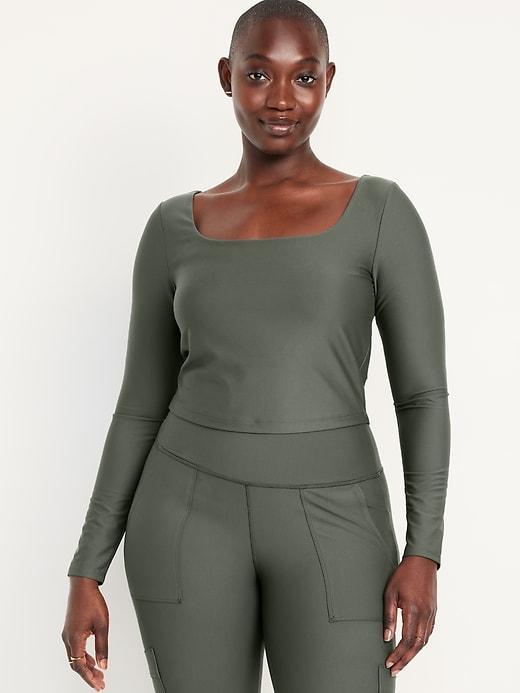 PowerSoft Long-Sleeve Crop Support Top Product Image