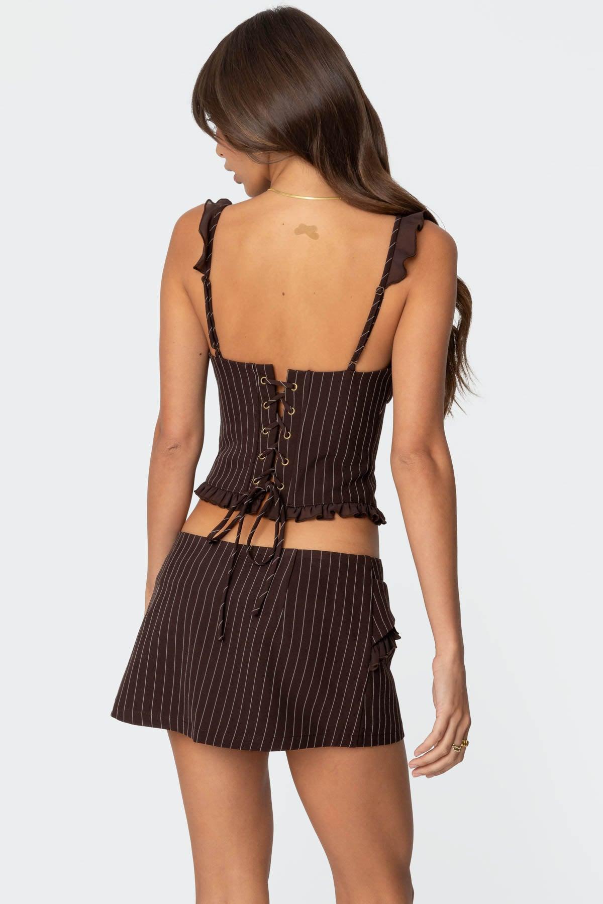 Colleen Ruffled Pinstripe Corset Product Image