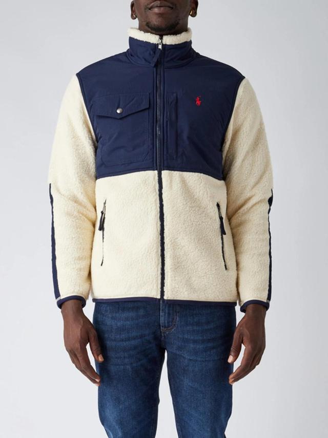 POLO RALPH LAUREN Long Sleeve Full Zip Sweatshirt In White Product Image