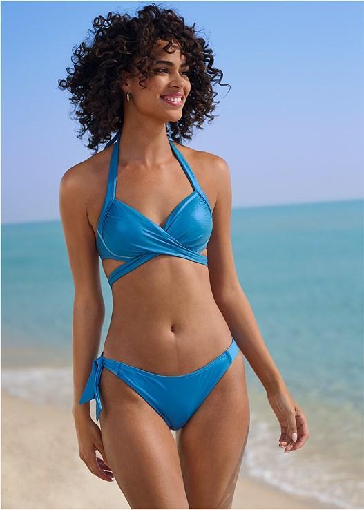 Shimmer Wrap Bikini Top Product Image