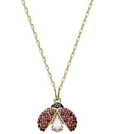 Womens Idyllia Goldtone & Swarovski Crystal Ladybug Pendant Necklace Product Image