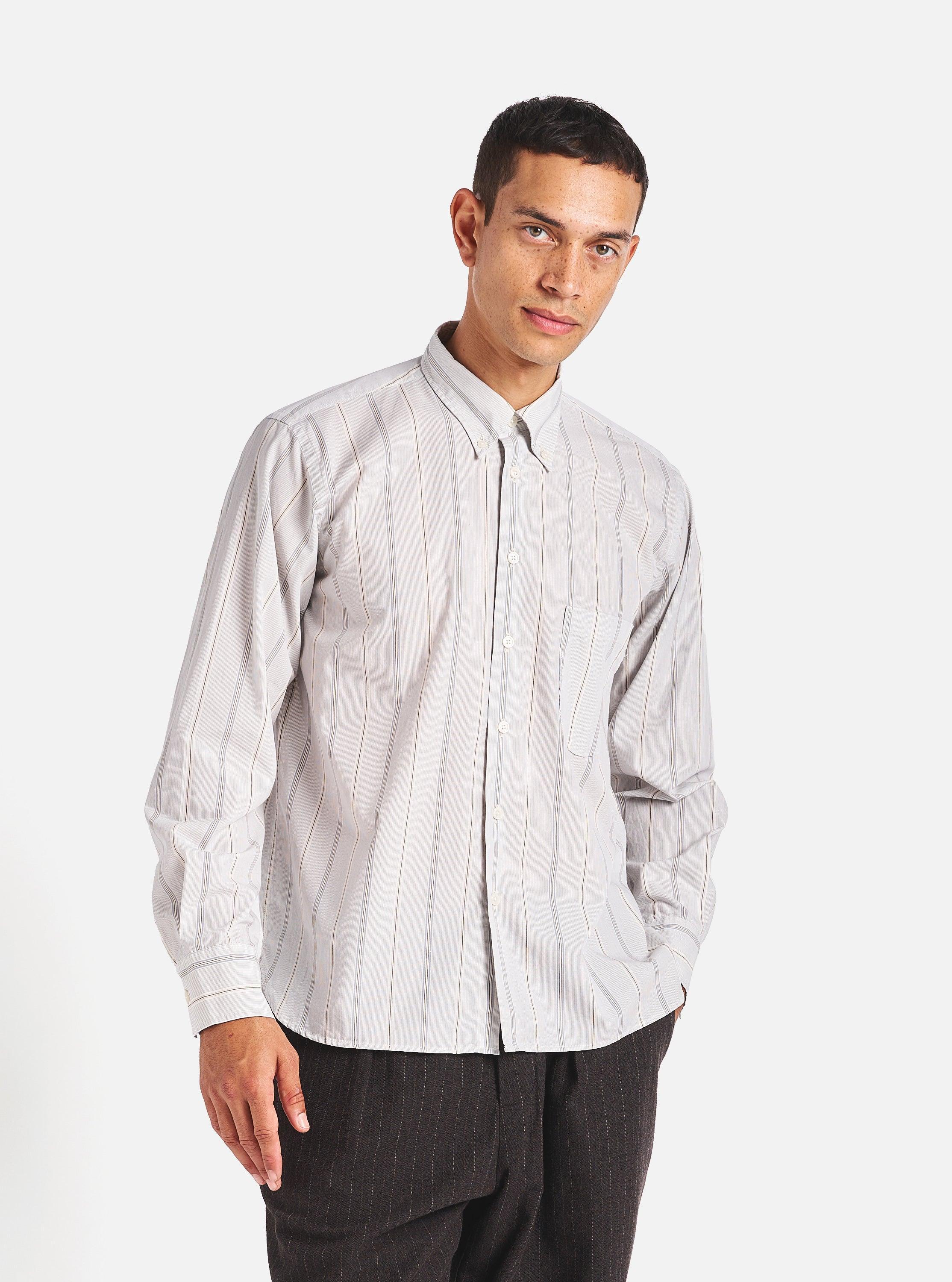 Universal Works Lazy Day Shirt in Ecru Sydney Stripe Product Image