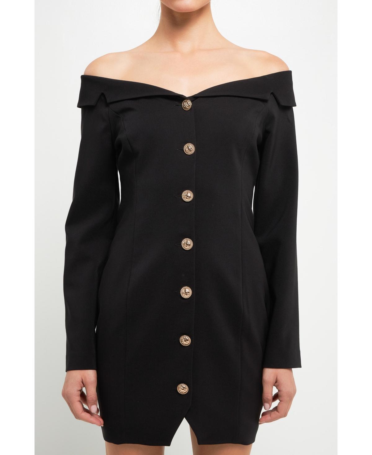 endless rose Womens Off the Shoulder Blazer Dress Product Image