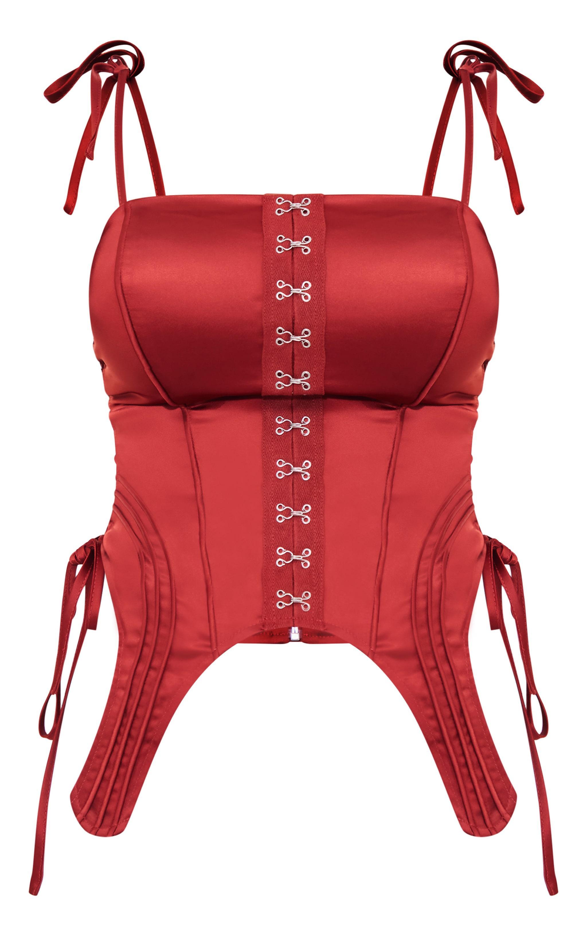 Rust Hook And Eye Tie Side Corset Product Image