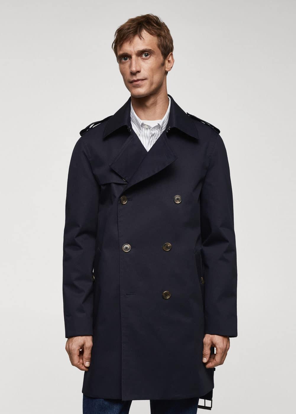 MANGO MAN - Classic water-repellent trench coat dark navyMen Product Image