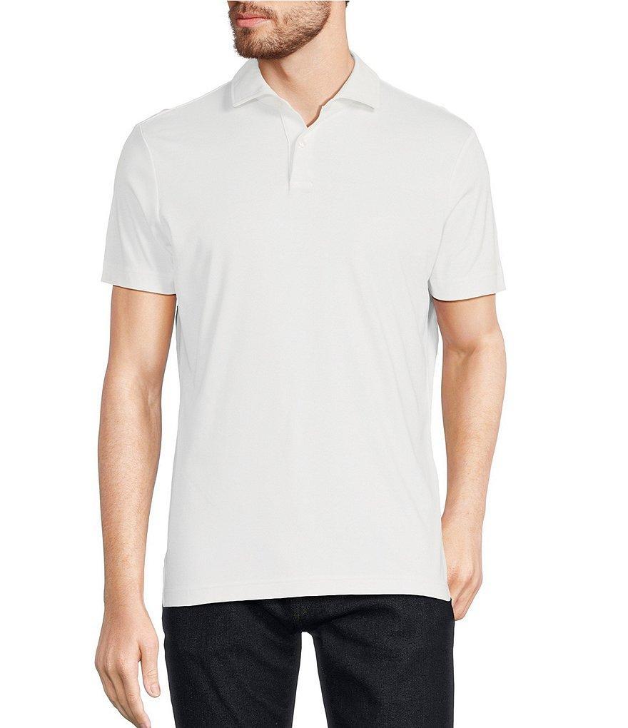 Murano Liquid Luxury Slim Fit Solid Interlock Short Sleeve Polo Shirt Product Image