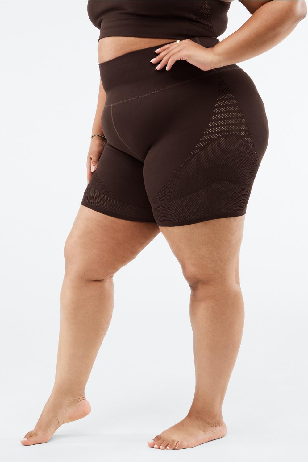 Fabletics High-Waisted SculptKnit Short 6 Womens Chicory Coffee plus Size 3X Product Image