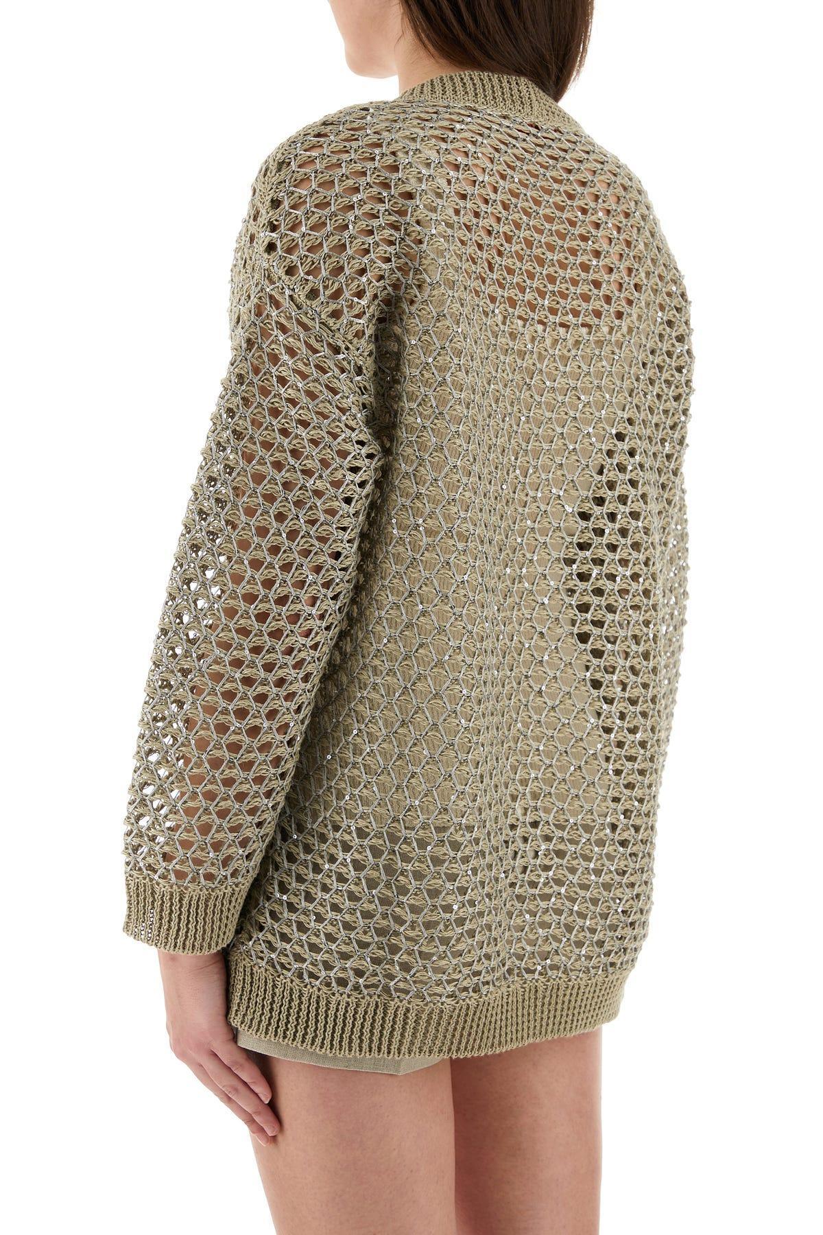 Sequin Embellished Knitted Cardigan In Grey Product Image