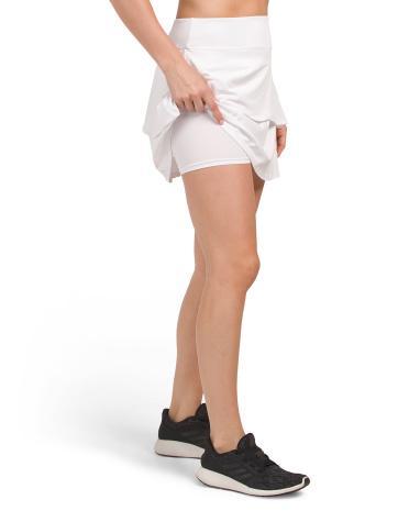 Asymmetrical Tiered Solid Skort for Women Product Image