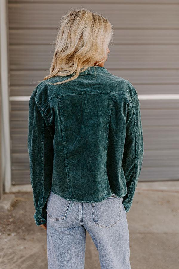 Hayride Honey Corduroy Jacket in Hunter Green Product Image