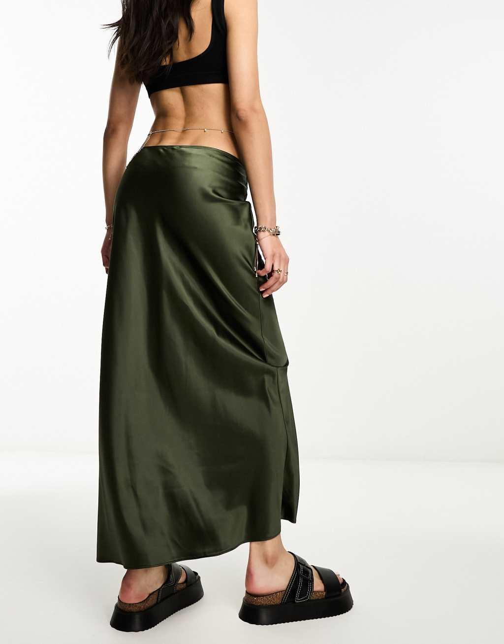 River Island satin slip maxi skirt Product Image