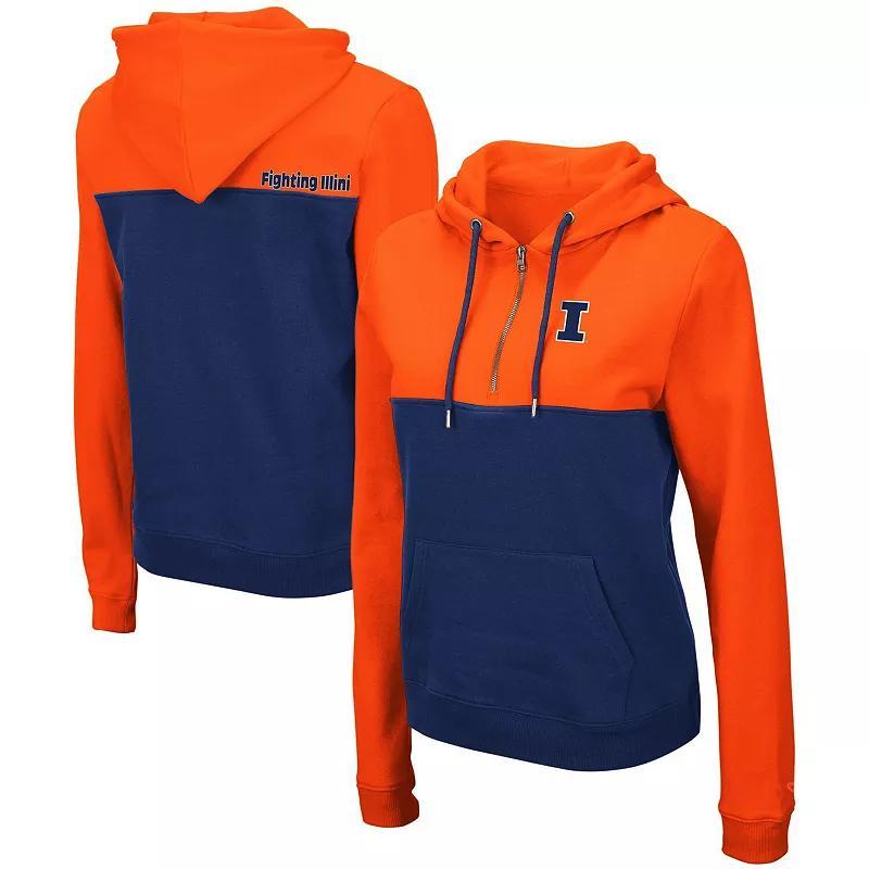 Womens Colosseum /Navy Illinois Fighting Illini Aidan Lightweight Half-Zip Hoodie Product Image