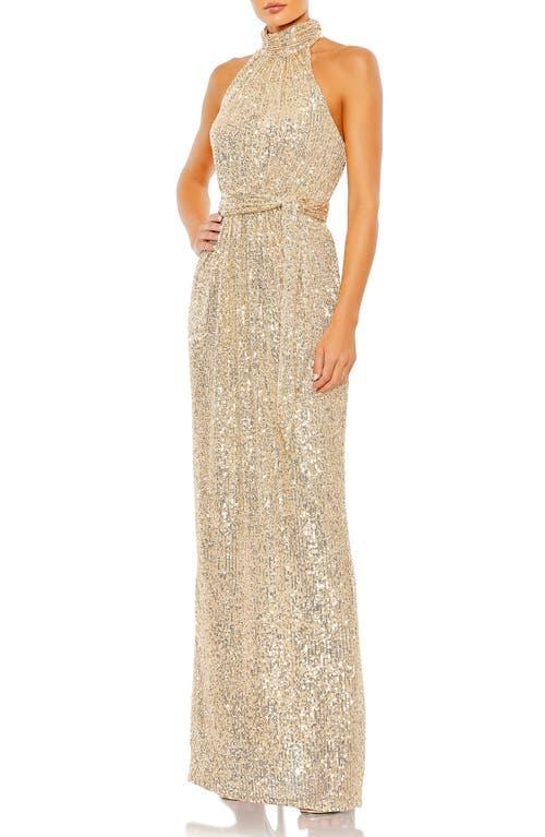 Womens Ieena Sequined Halter Gown Product Image