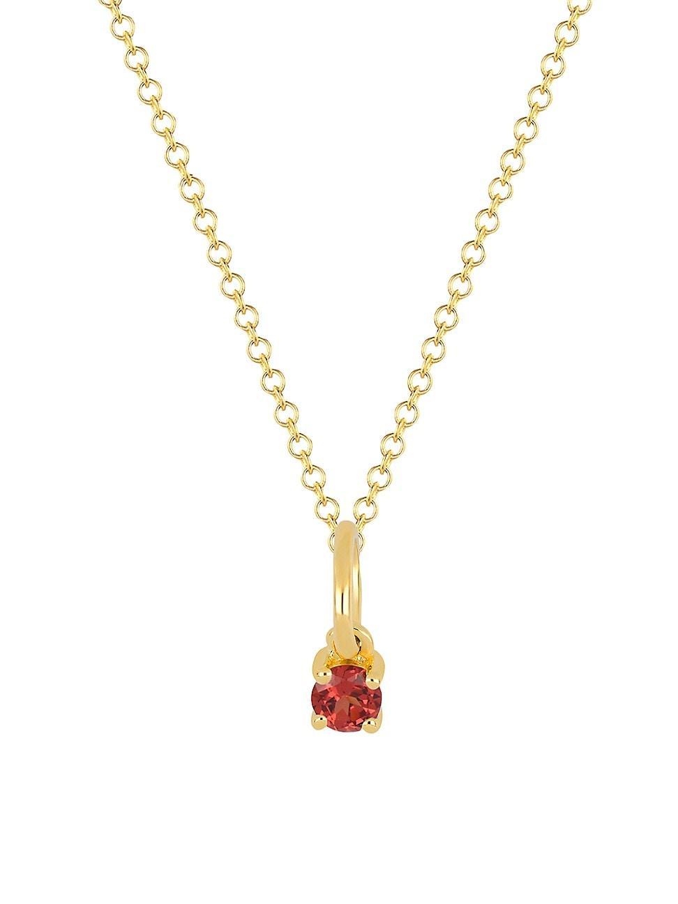 Womens 14K Yellow Gold & Gemstone Birthstone Pendant Necklace Product Image