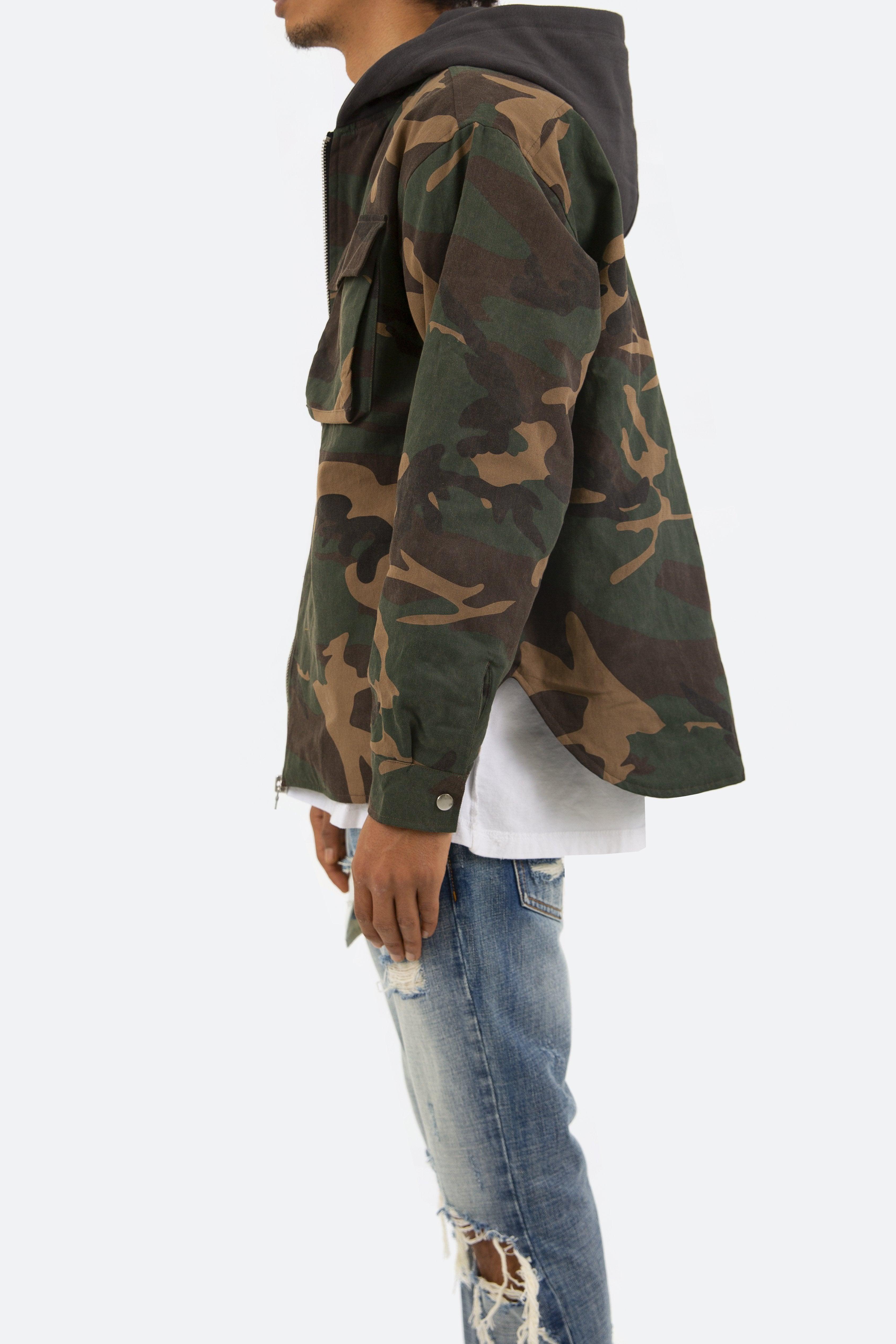 Camo Hooded Zip Up - Woodland Camo Product Image