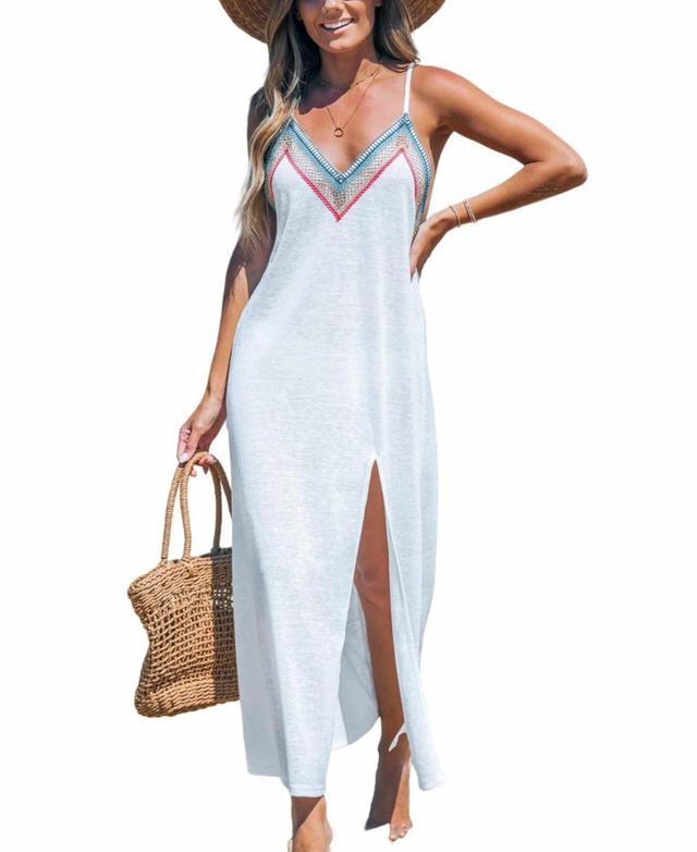 Cupshe Womens Rainbow Crochet V-Neck Cover-Up Beach Dress Product Image