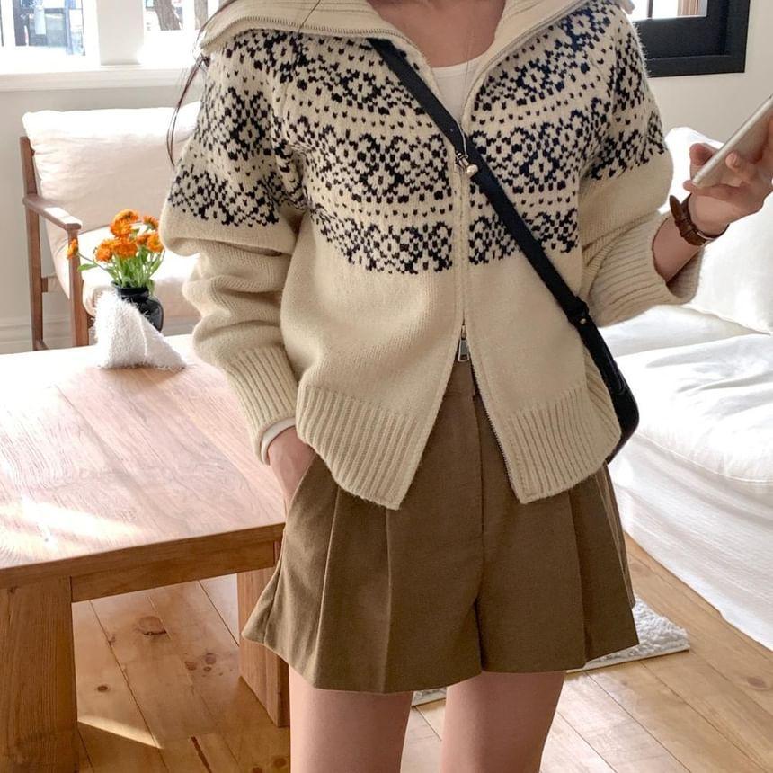 Patterned Zip Cardigan Product Image