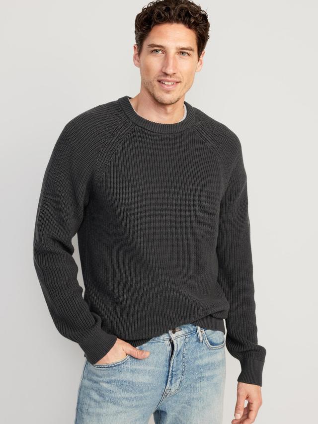 Crew-Neck Shaker-Stitch Sweater for Men Product Image