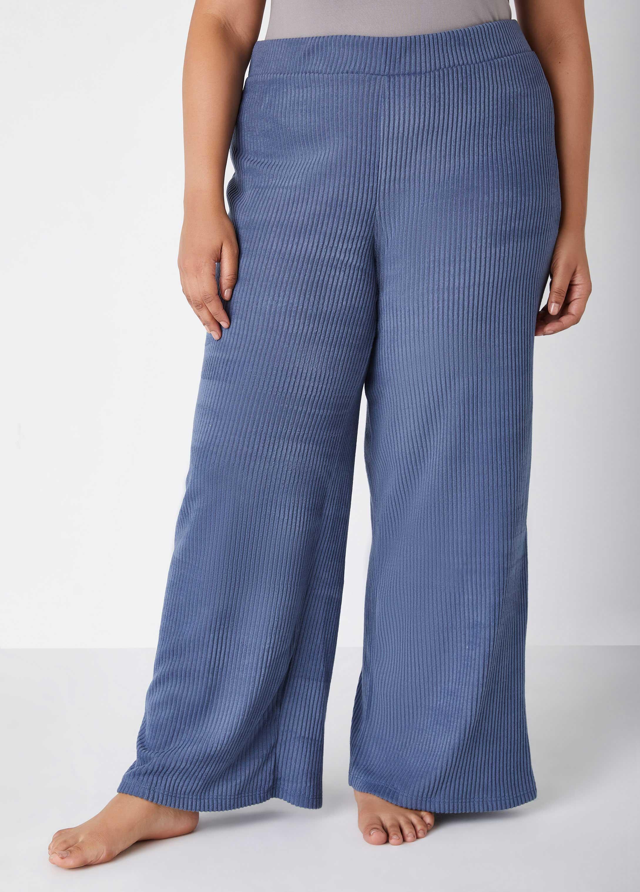 Plus Size Ribbed Fleece Lounge Pants Ashley Stewart Product Image