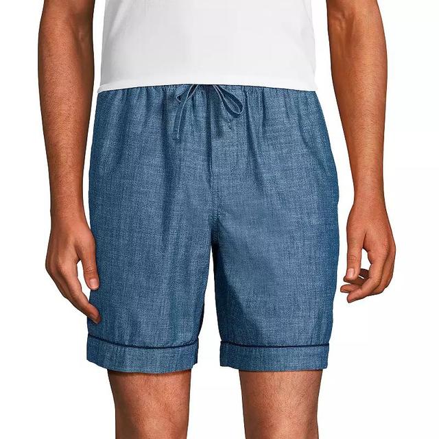 Lands End Mens Essential Pajama Shorts - White Product Image