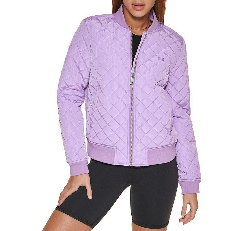 Womens Levis Diamond Quilted Bomber Jacket Purple Mist Product Image