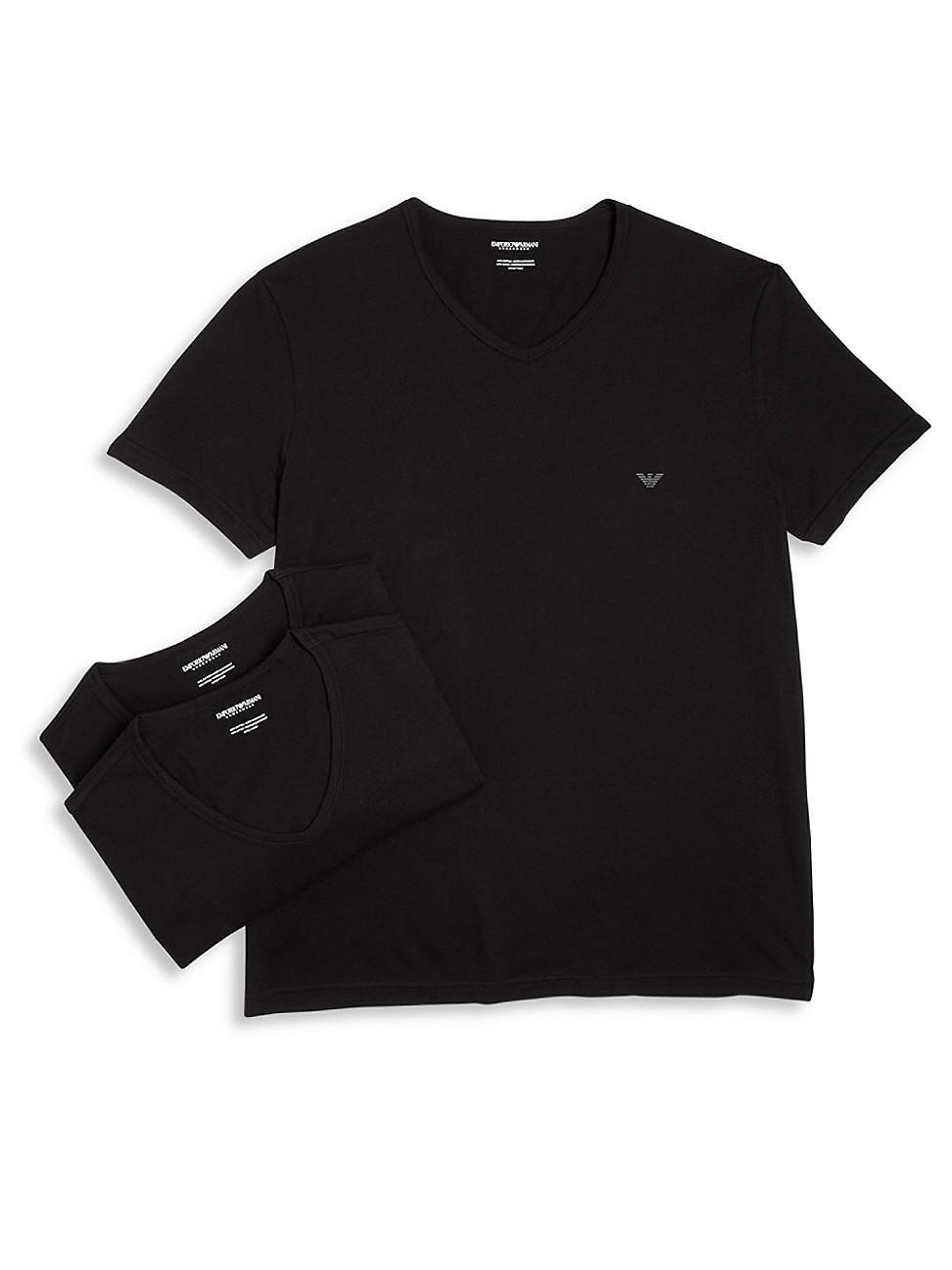 Mens Pure Cotton 3-Pack V-Neck T-Shirts Product Image