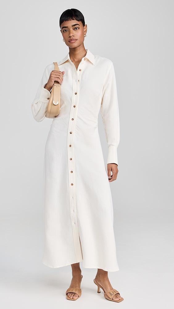 La Ligne Side Pleat Linen Shirt Dress | Shopbop Product Image