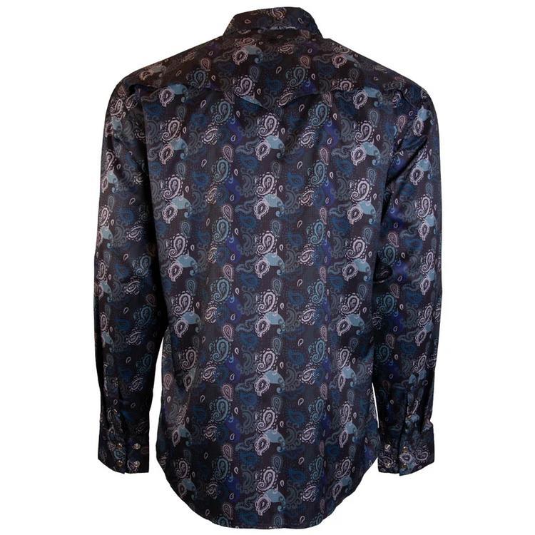 Hooey® Men's L/S Black Paisley Sol Pearl Snap Shirt Product Image