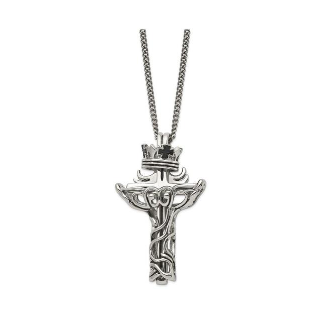 Mens Gentlemens Classics(tm) 2pc. Enameled Crown & Cross Necklace Product Image