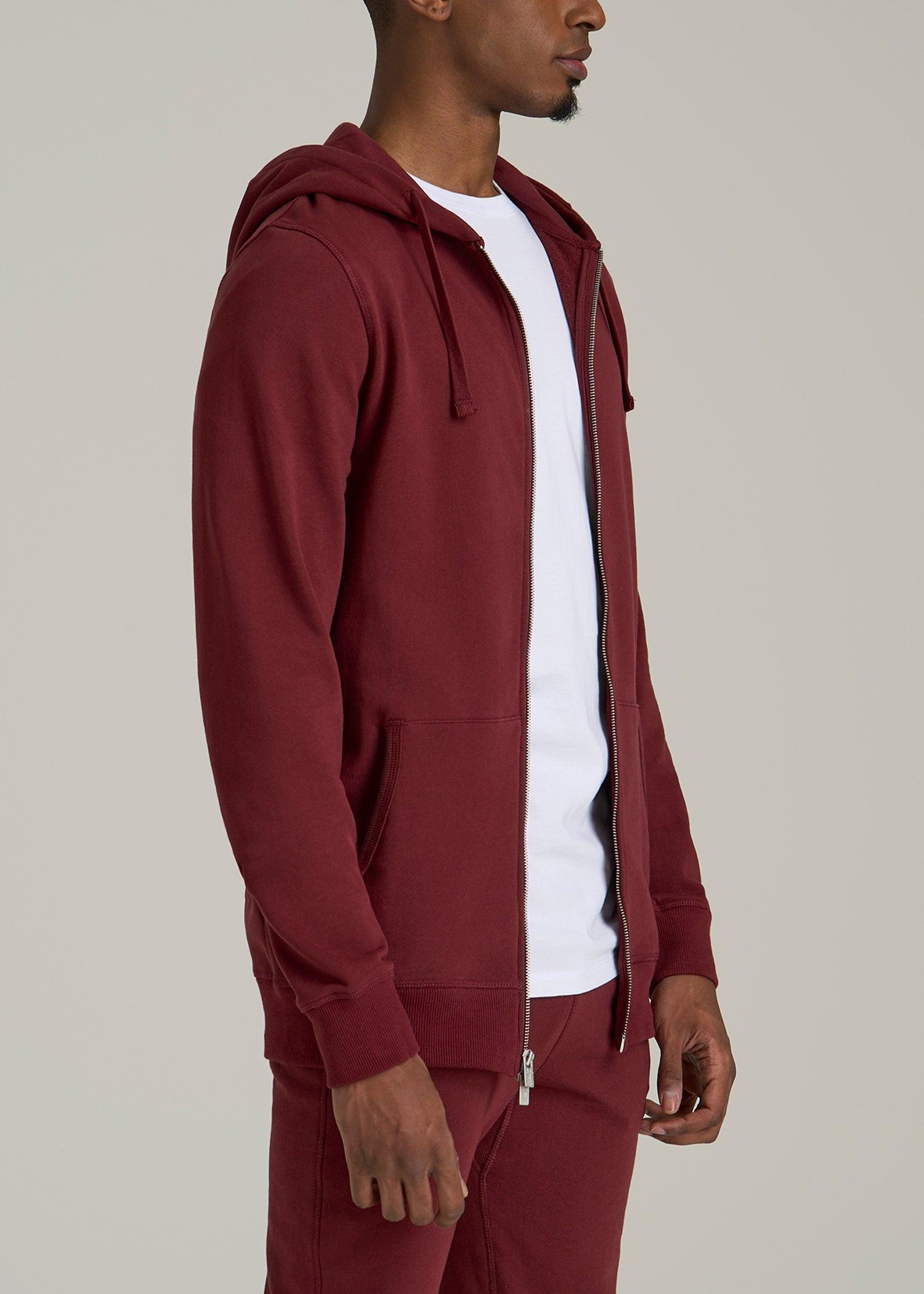 Wearever 2.0 French Terry Full-Zip Hoodie for Tall Men in Red Ochre Male Product Image